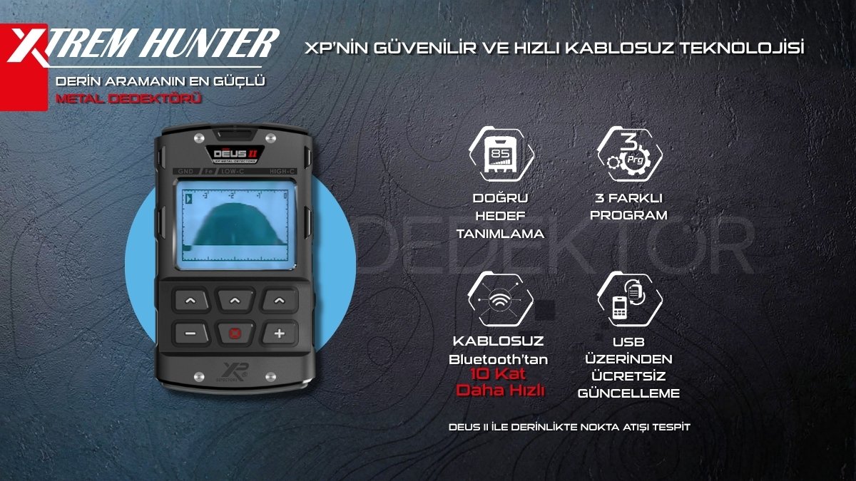XP DEUS 2 RC kablosuz teknoloji ve hedef tanımlama