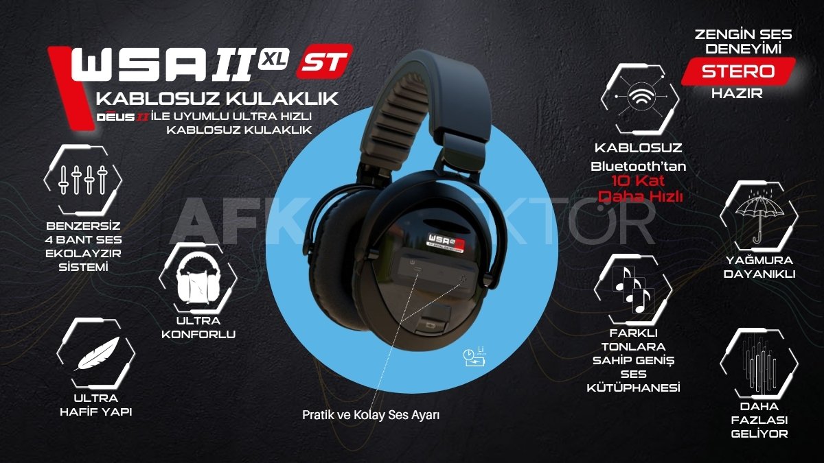 XP DEUS 2 kablosuz kulaklık WSA2XL ST ses teknolojisi