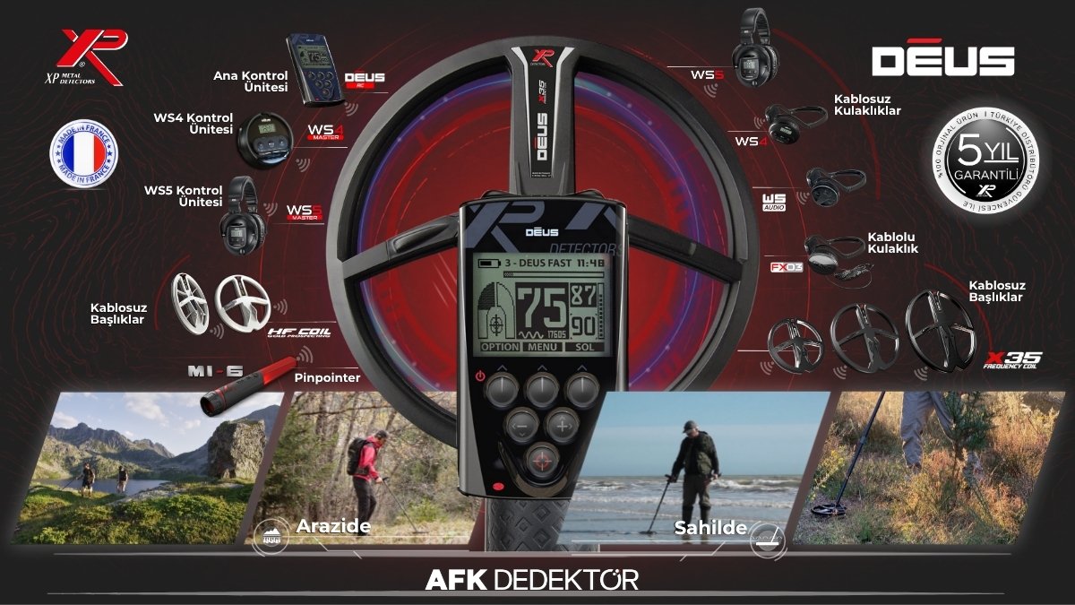 XP DEUS tam kablosuz metal dedektör ekosistemi ana kontrol ünitesi kablosuz kulaklık başlık ve MI-6 pinpointer