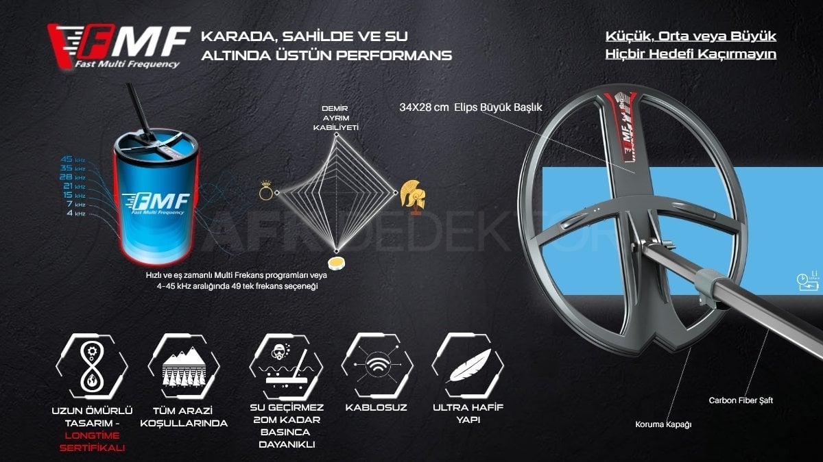 XP DEUS 2 34x28 FMF büyük başlık derin hedef tespiti