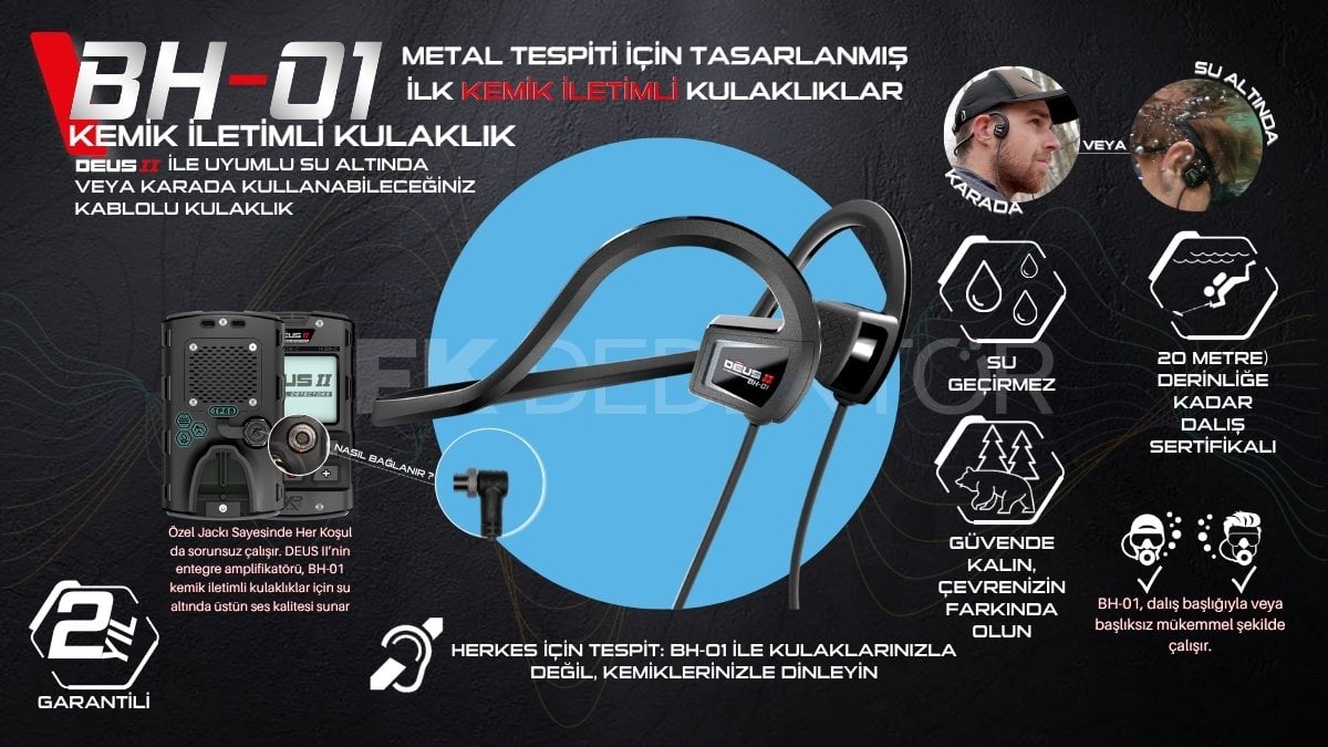 XP DEUS 2 BH-01 su altı kulaklık özellikleri