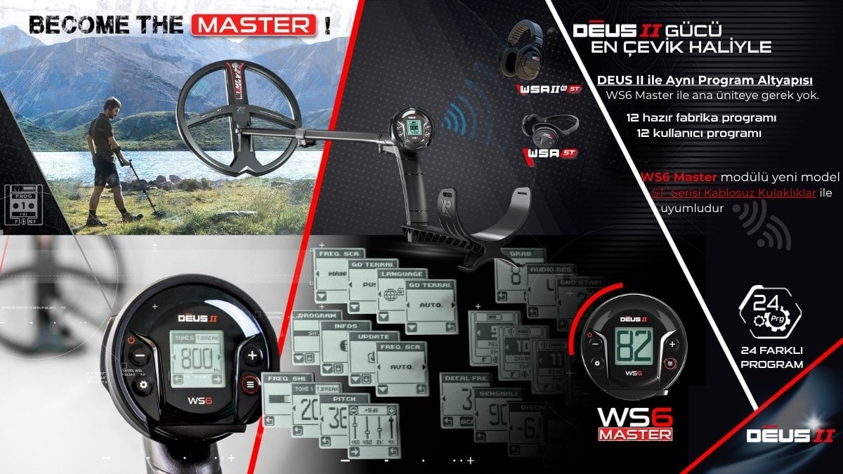 XP DEUS 2 WS6 Master program altyapısı ve kablosuz performans sistemi