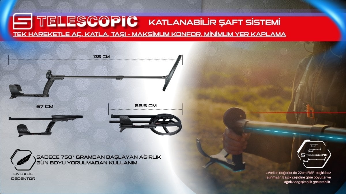 XP WS6 Master S-Telescopic katlanabilir şaft sistemi ultra hafif tasarım