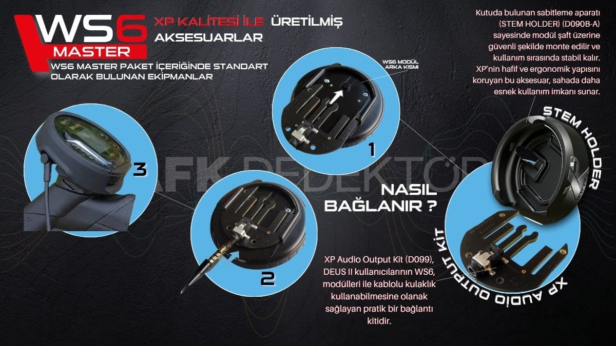 XP WS6 Master standart aksesuarlar ve Audio Output Kit sistemi