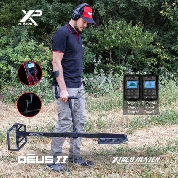 XP Xtrem Hunter Double Paket Dedektör - DEUS 2 RC, WSA2XLST Kulaklık ve 34x28 cm FMF Başlık