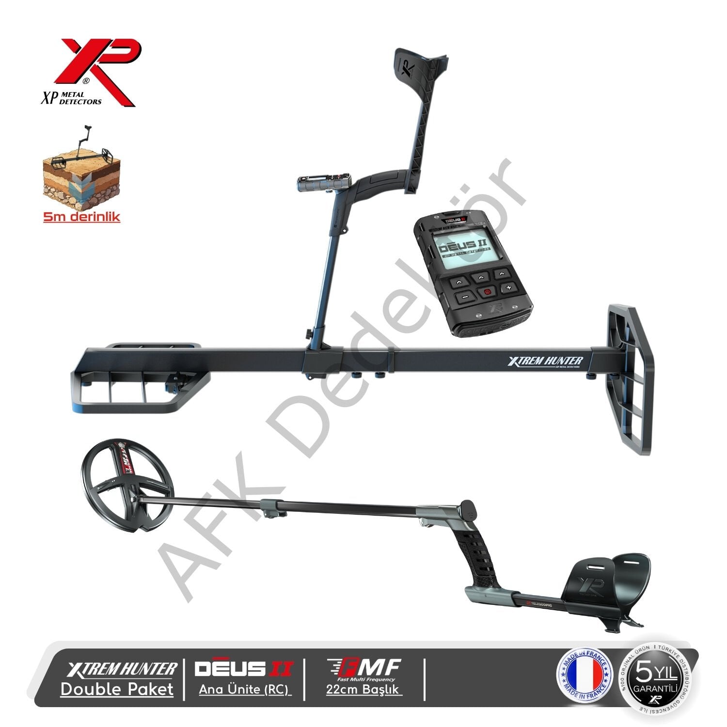 XP Xtrem Hunter Dedektör Paket - XP DEUS 2 RC, 22 cm FMF Başlık