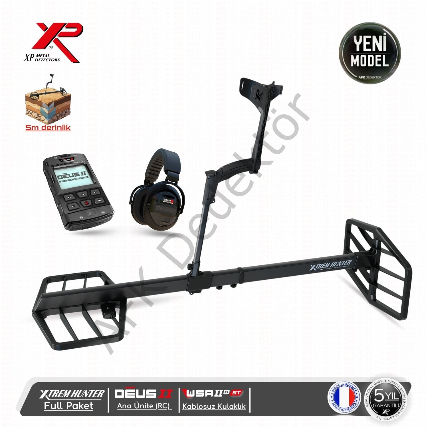 XP Xtrem Hunter Dedektör Kulaklıklı Paket - XP DEUS 2 RC ve WSA2XL ST Kulaklık