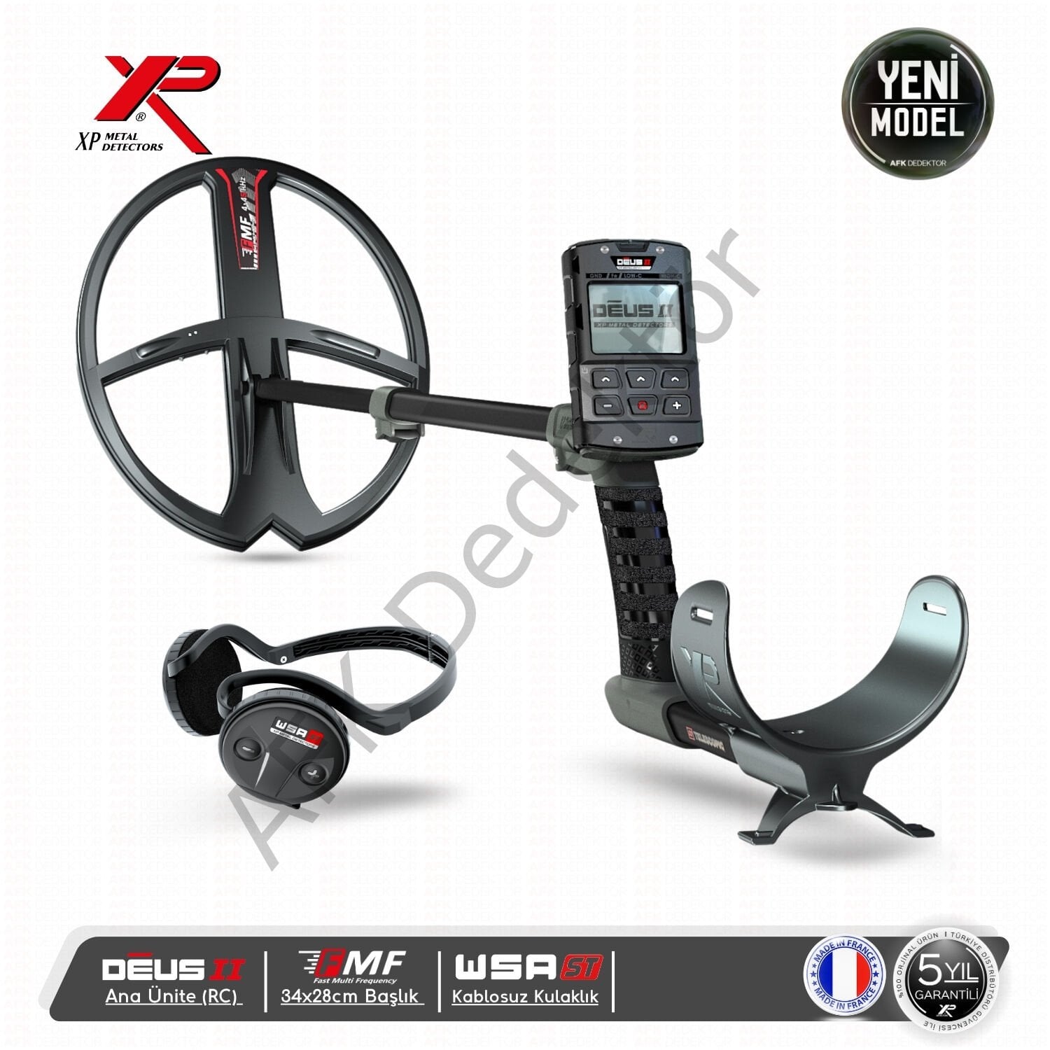 XP DEUS II RC Metal Dedektörü – 34x28 cm FMF Başlık + WSA2 ST Kablosuz Kulaklık Derin Arama