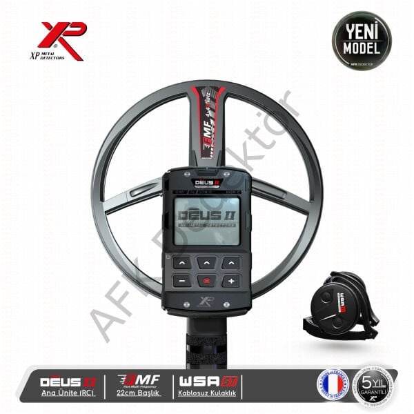 XP DEUS II RC Metal Dedektörü – 22 cm FMF Başlık + WSA2 ST Kablosuz Kulaklık Hassas Arama