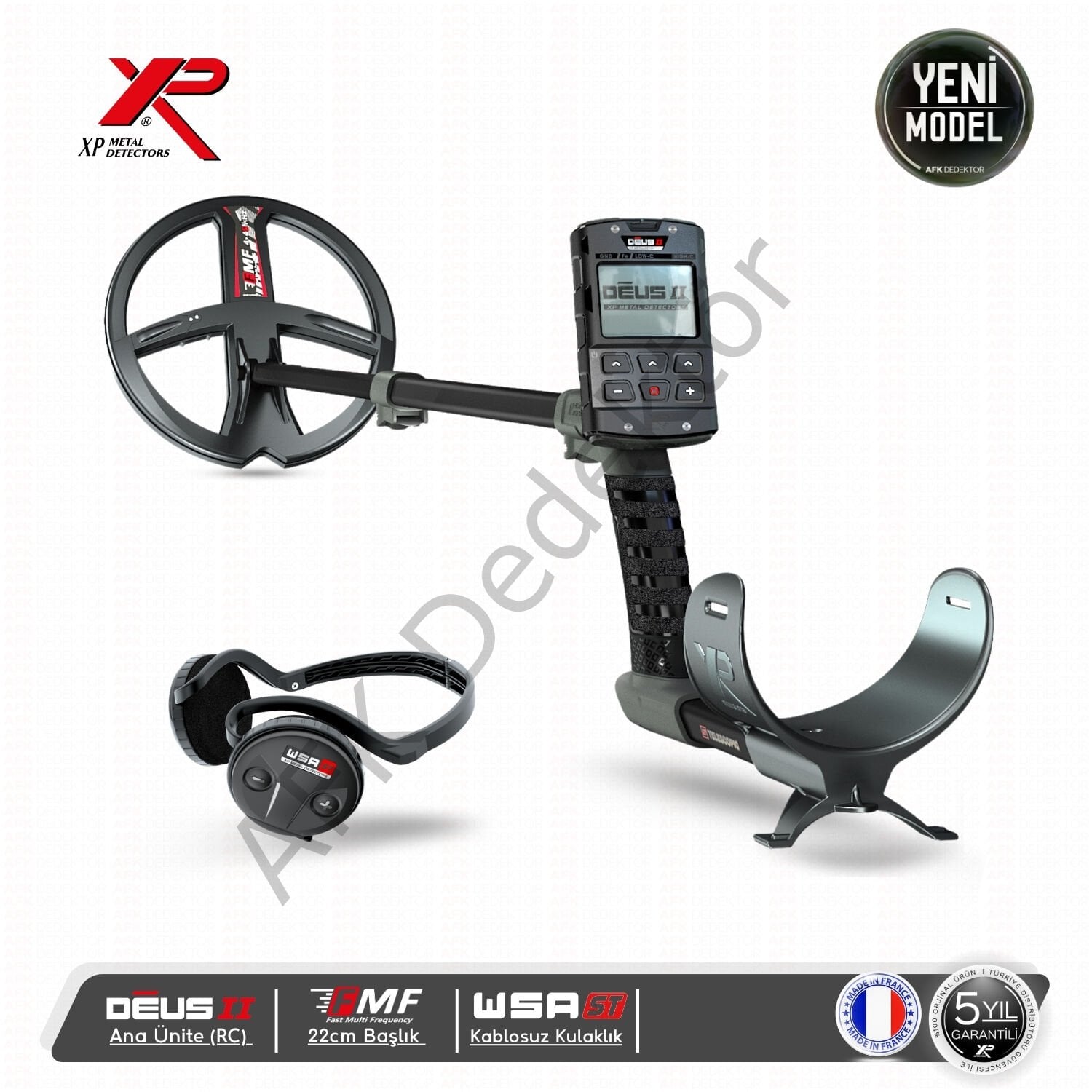 XP DEUS II RC Metal Dedektörü – 22 cm FMF Başlık + WSA2 ST Kablosuz Kulaklık Hassas Arama