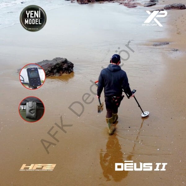 XP DEUS II RC Metal Dedektörü – 24x13 cm HF2 Başlık + WSA2 ST Kablosuz Kulaklık Altın Arama
