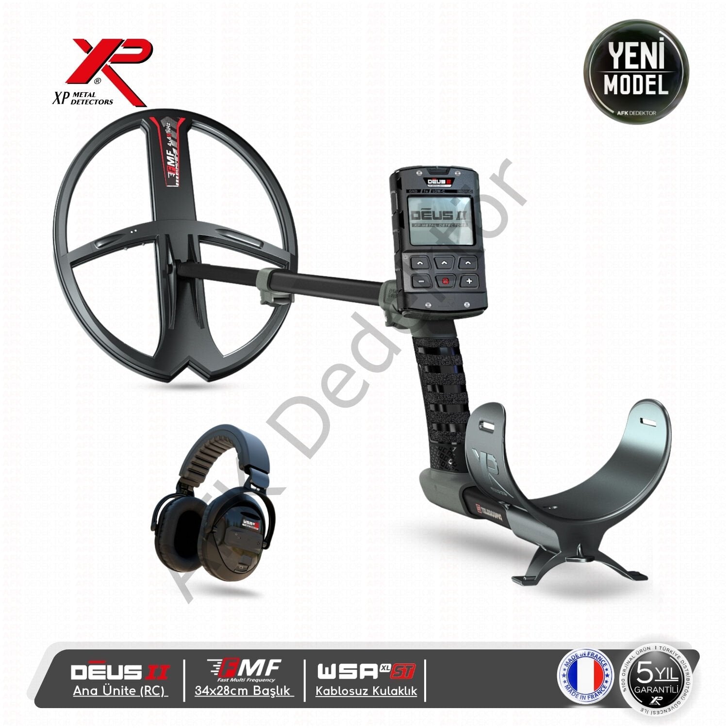 XP DEUS II RC Metal Dedektörü – 34x28 cm FMF Başlık + WSA2XL ST Kablosuz Kulaklık Derin Arama