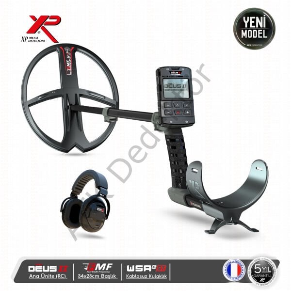 XP DEUS II RC Metal Dedektörü – 34x28 cm FMF Başlık + WSA2XL ST Kablosuz Kulaklık Derin Arama