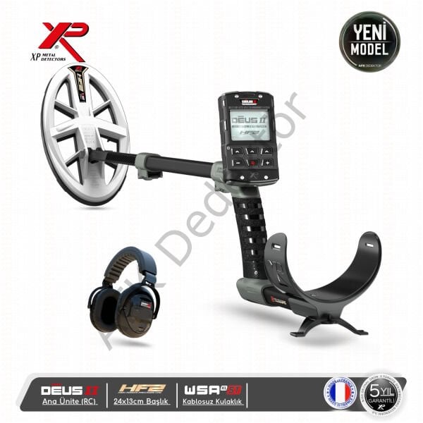 XP DEUS II RC Metal Dedektörü – 24x13 cm HF2 Başlık + WSA2XL ST Kablosuz Kulaklık Altın Arama