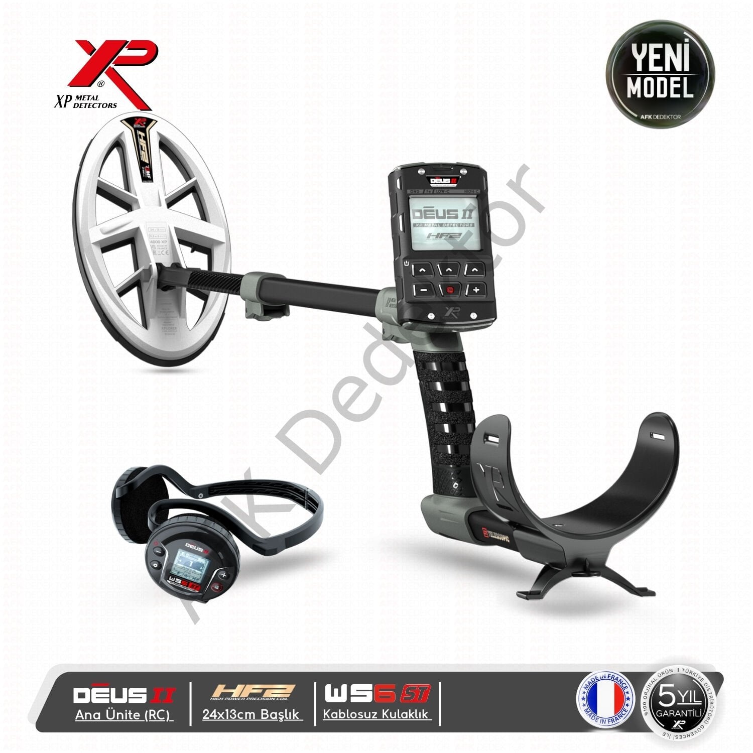 XP DEUS II RC Metal Dedektörü – 24x13 cm HF2 Başlık + WS6 ST Kablosuz Kulaklık Altın Arama