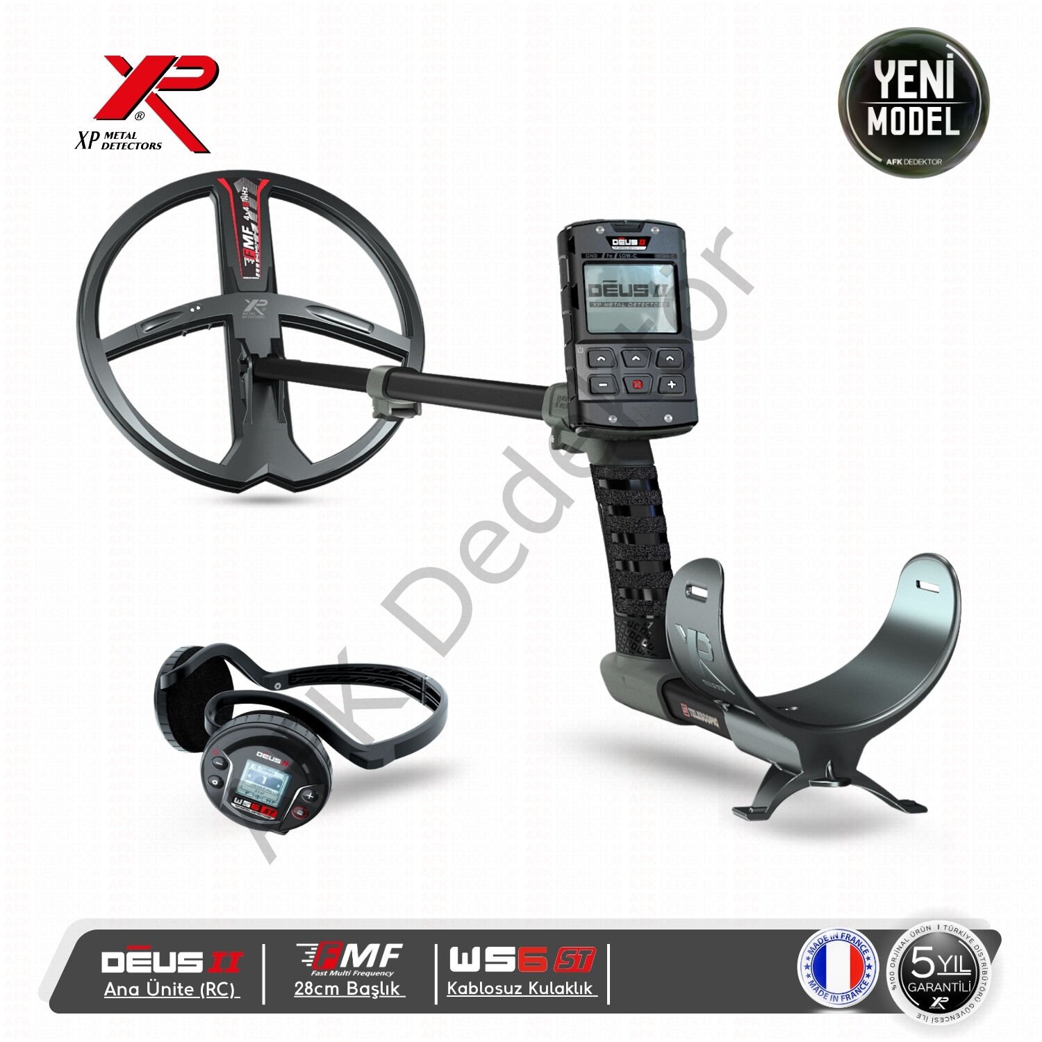 XP DEUS II RC Metal Dedektörü – 28 cm FMF Başlık + WS6 ST Kablosuz Kulaklık Genel Kullanım