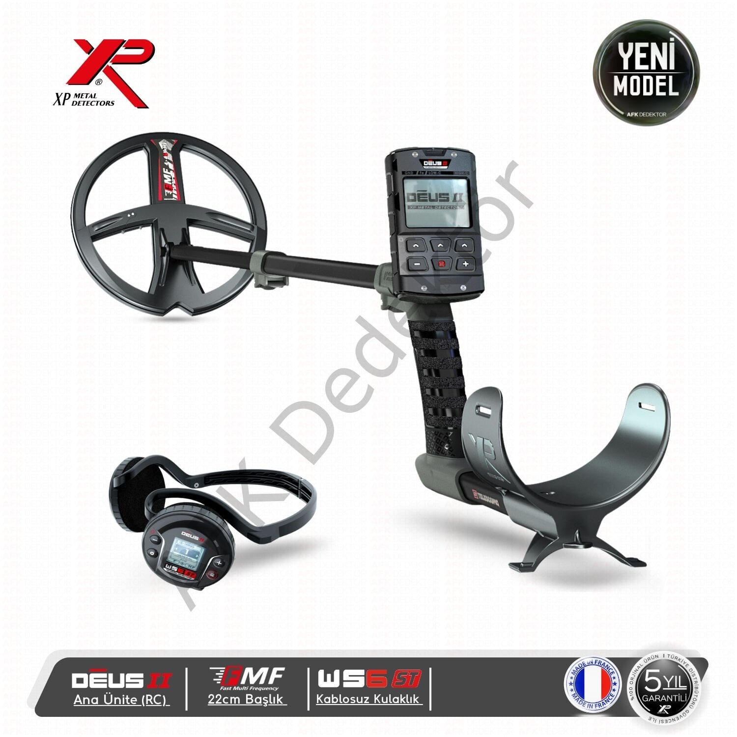 XP DEUS II RC Metal Dedektörü – 22 cm FMF Başlık + WS6 ST Kablosuz Kulaklık Hassas Arama