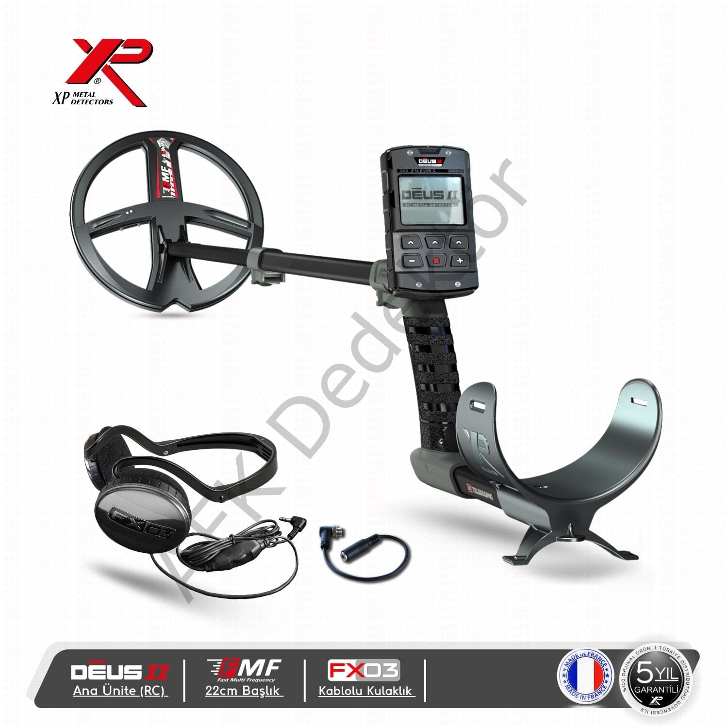 XP DEUS II RC Metal Dedektörü – 22 cm FMF Başlık + FX03 Kablolu Kulaklık Hassas Arama