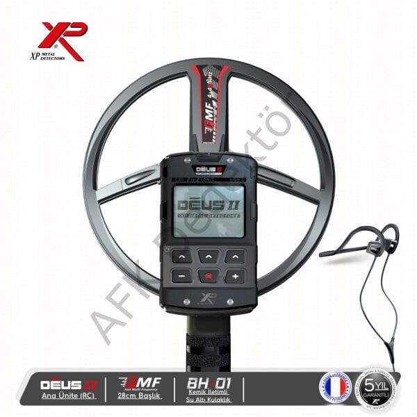 XP DEUS II RC Metal Dedektörü – 28 cm FMF Başlık + BH-01 Kemik İletimli Kulaklık Genel Kullanım ve Su Altı