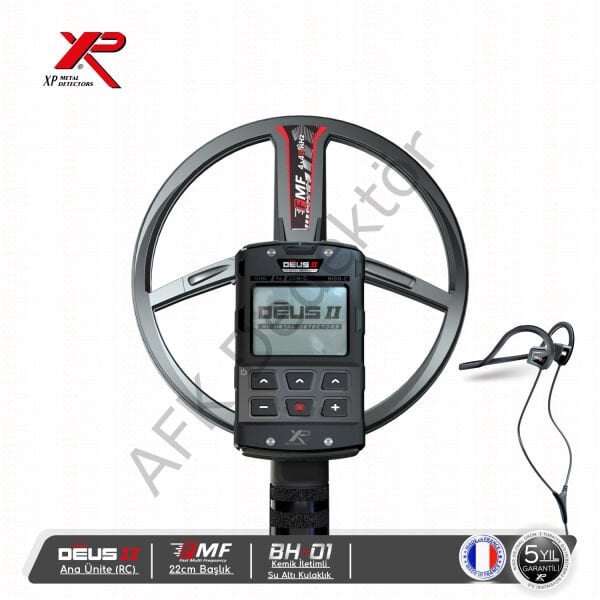 XP DEUS II RC Metal Dedektörü – 22 cm FMF Başlık + BH-01 Kemik İletimli Kulaklık Hassas Arama ve Su Altı