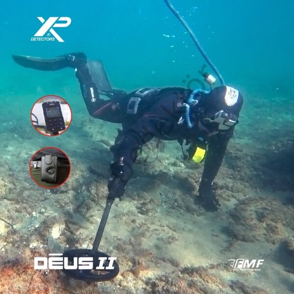 XP DEUS II RC Metal Dedektörü – 22 cm FMF Başlık + BH-01 Kemik İletimli Kulaklık Hassas Arama ve Su Altı