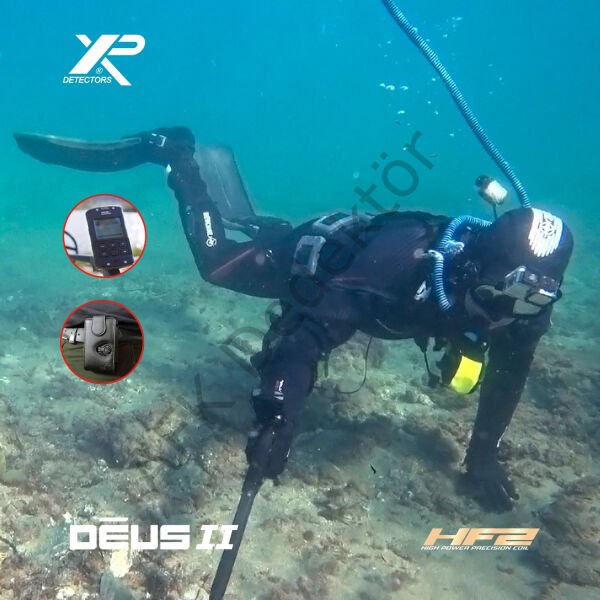 XP DEUS II RC Metal Dedektörü – 24x13 cm HF2 Başlık + BH-01 Kemik İletimli Kulaklık Altın Arama ve Su Altı