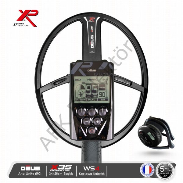 XP DEUS RC Ana Üniteli 34x28 cm X35 Başlıklı WS4 Kablosuz Kulaklıklı Metal Dedektörü