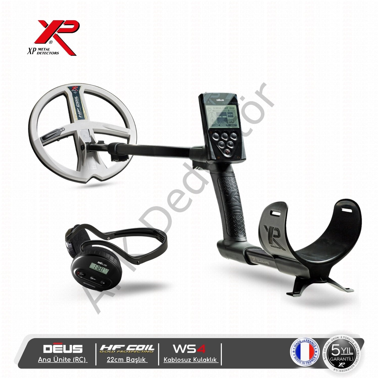 XP DEUS RC Ana Üniteli 22 cm HF Başlıklı WS4 Kablosuz Kulaklıklı Metal Dedektörü