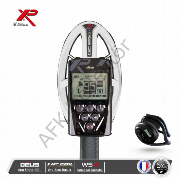 XP DEUS RC Ana Üniteli 24x13 cm HF Başlıklı WS4 Kablosuz Kulaklıklı Metal Dedektörü