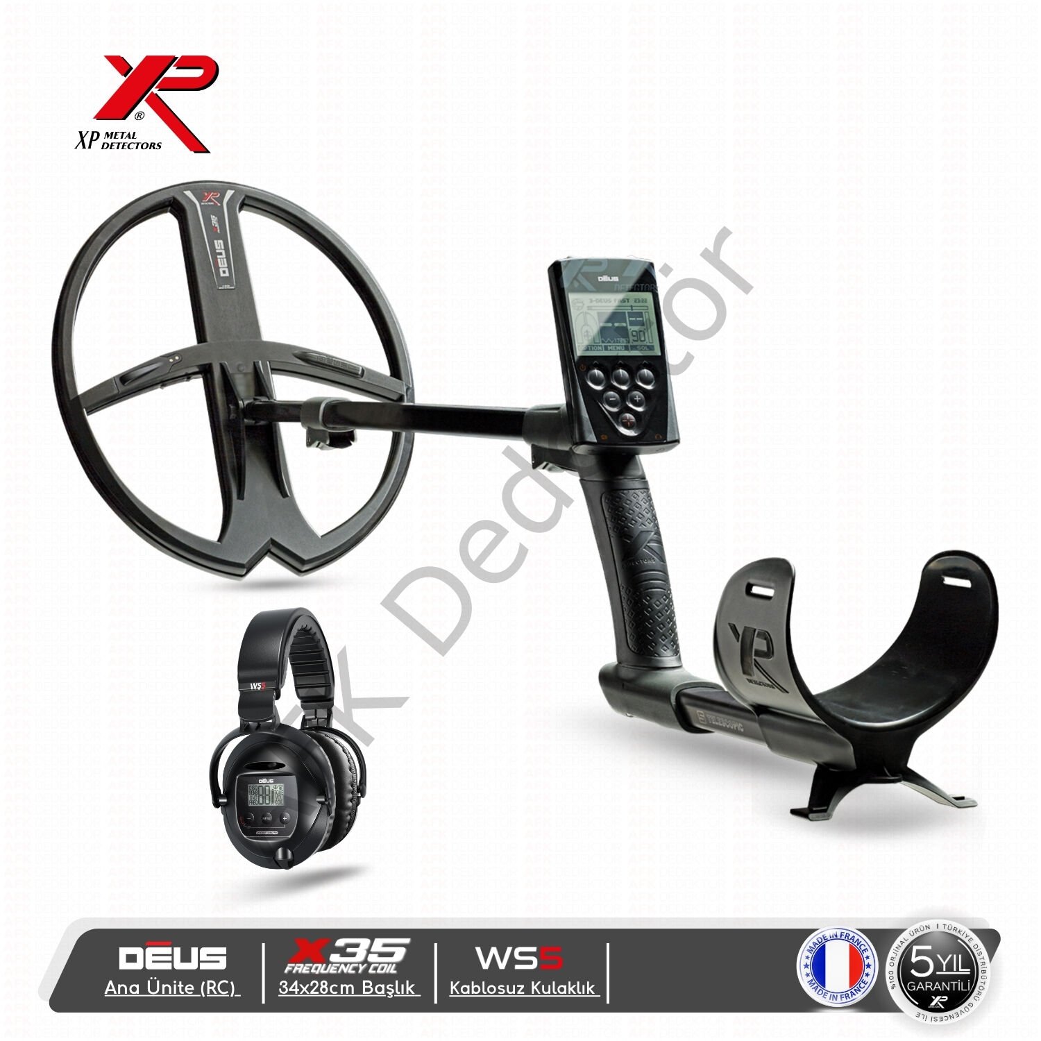 XP DEUS RC Ana Üniteli 34x28 cm X35 Başlıklı WS5 Kablosuz Kulaklıklı Metal Dedektörü
