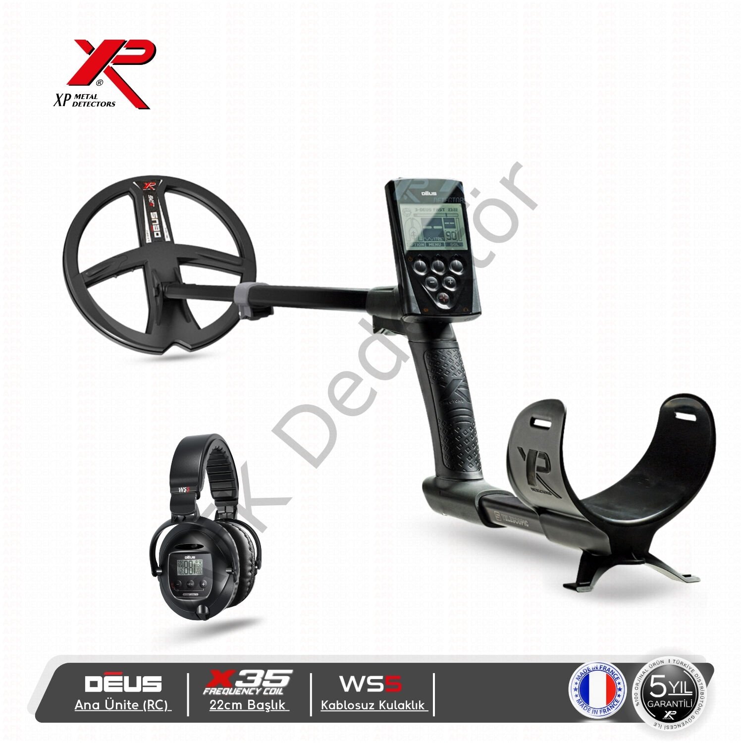 XP DEUS RC Ana Üniteli 22 cm X35 Başlıklı WS5 Kablosuz Kulaklıklı Metal Dedektörü