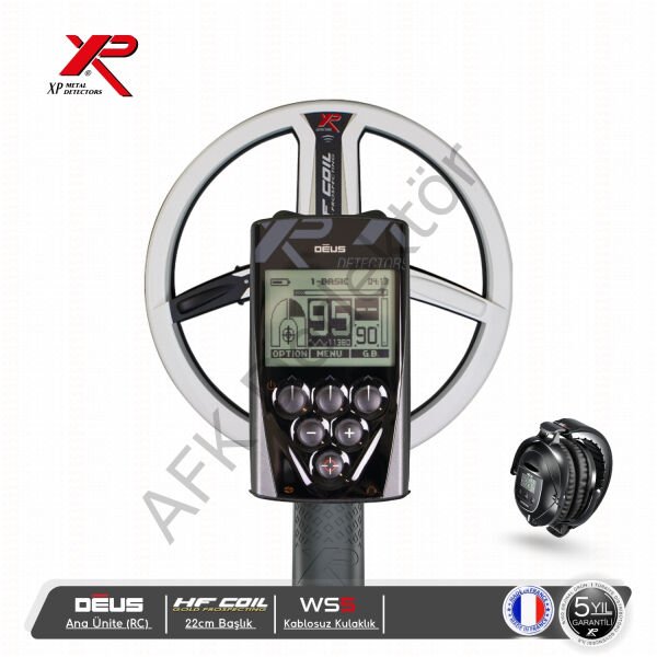 XP DEUS RC Ana Üniteli 22 cm HF Başlıklı WS5 Kablosuz Kulaklıklı Metal Dedektörü