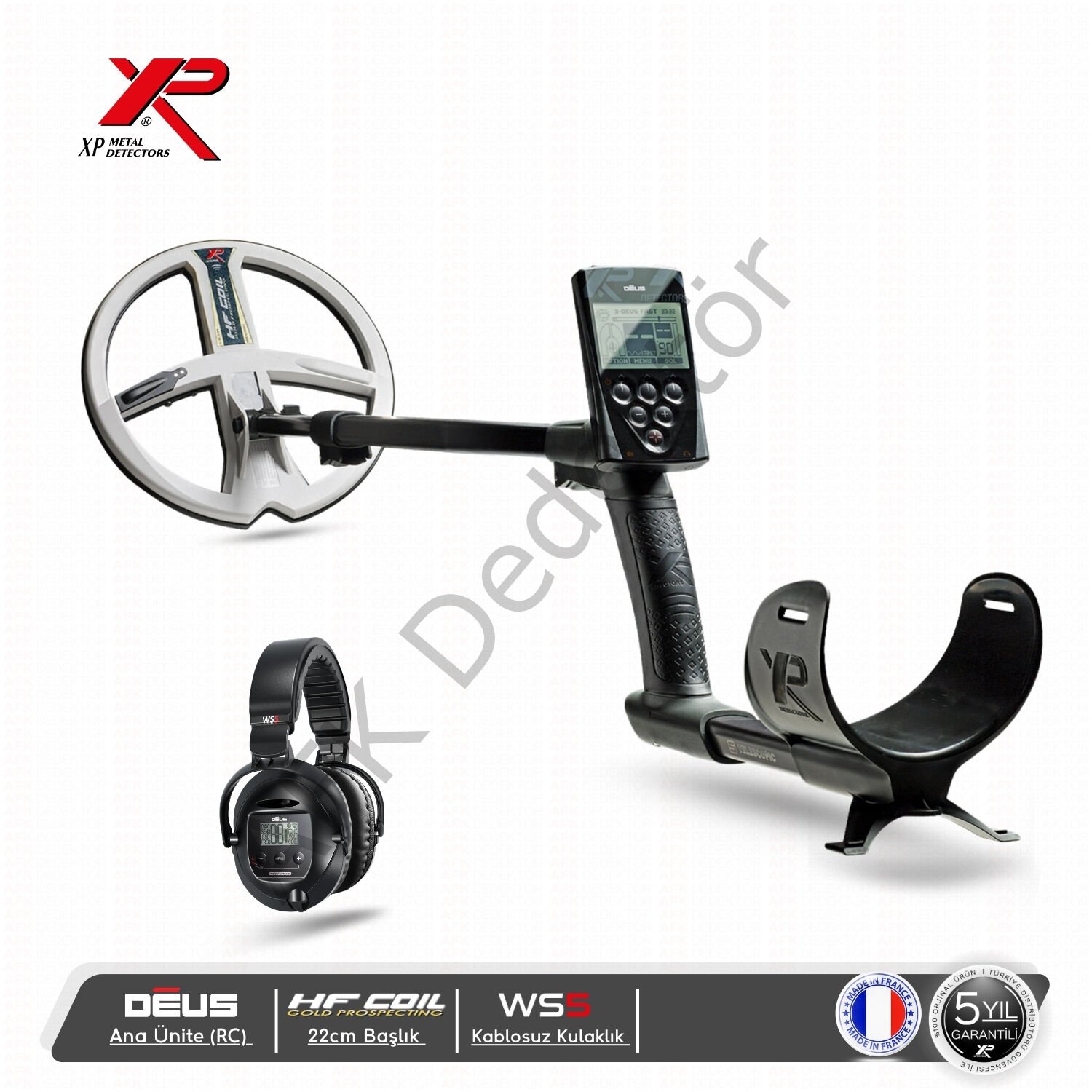XP DEUS RC Ana Üniteli 22 cm HF Başlıklı WS5 Kablosuz Kulaklıklı Metal Dedektörü