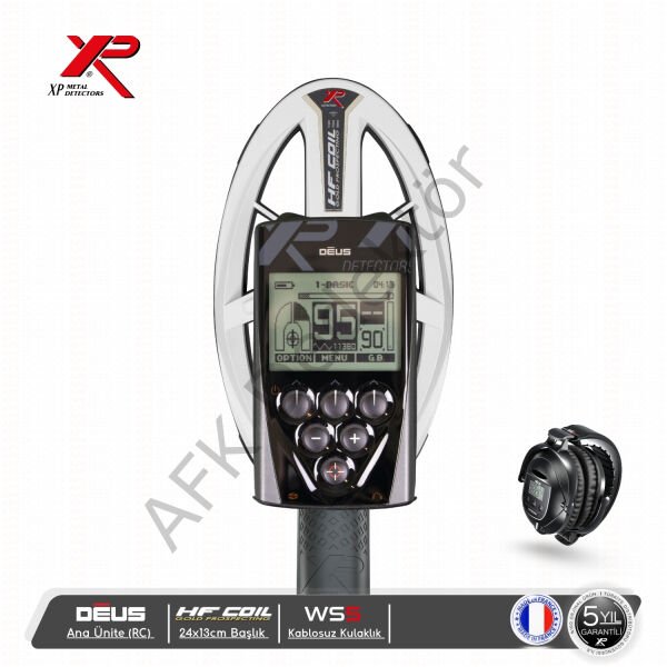XP DEUS RC Ana Üniteli 24x13 cm HF Başlıklı WS5 Kablosuz Kulaklıklı Metal Dedektörü