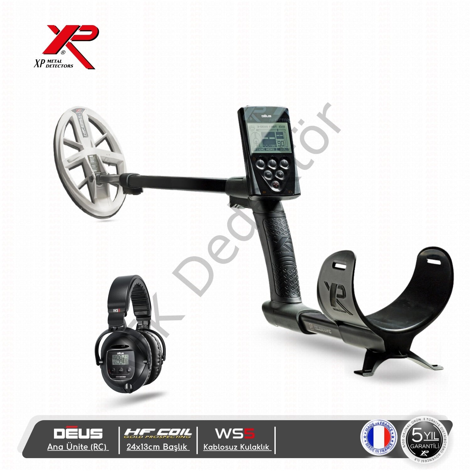 XP DEUS RC Ana Üniteli 24x13 cm HF Başlıklı WS5 Kablosuz Kulaklıklı Metal Dedektörü