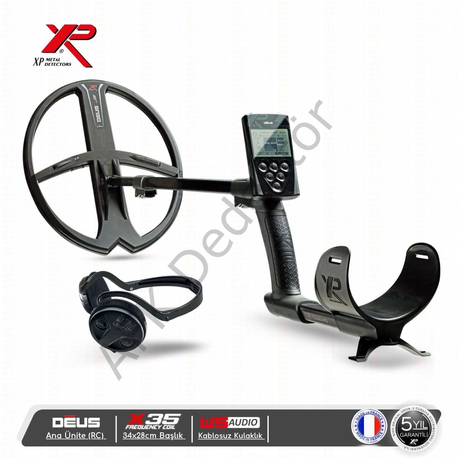 XP DEUS RC Ana Üniteli 34x28 cm X35 Başlıklı WSA Kablosuz Kulaklıklı Metal Dedektörü