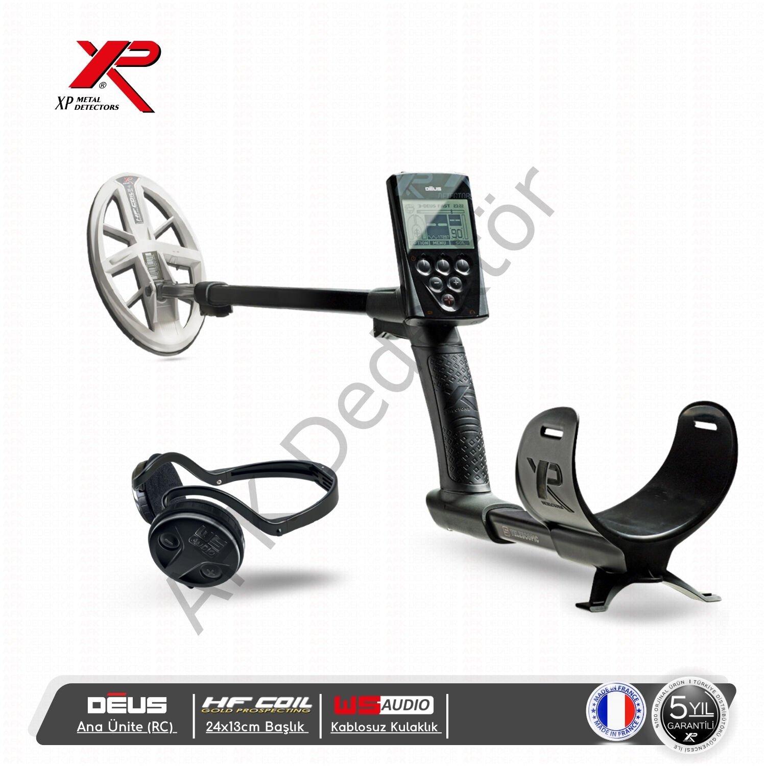 XP DEUS RC Ana Üniteli 24x13 cm HF Başlıklı WSA Kablosuz Kulaklıklı Metal Dedektörü