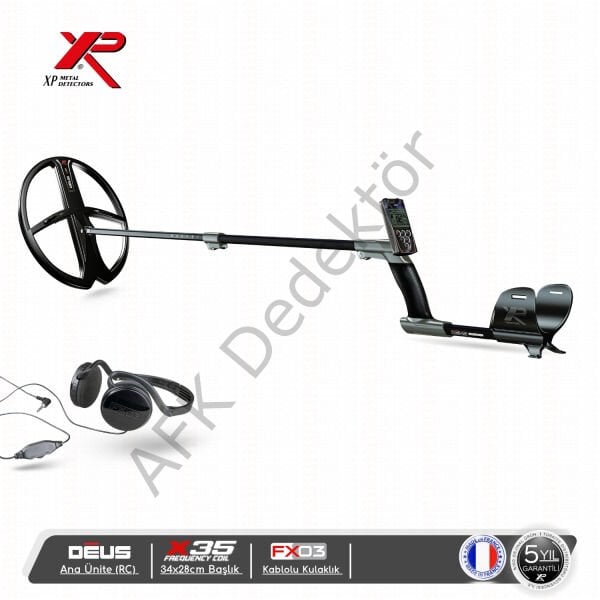 XP DEUS RC Ana Üniteli 34x28 cm X35 Başlıklı FX03 Kablolu Kulaklıklı Metal Dedektörü