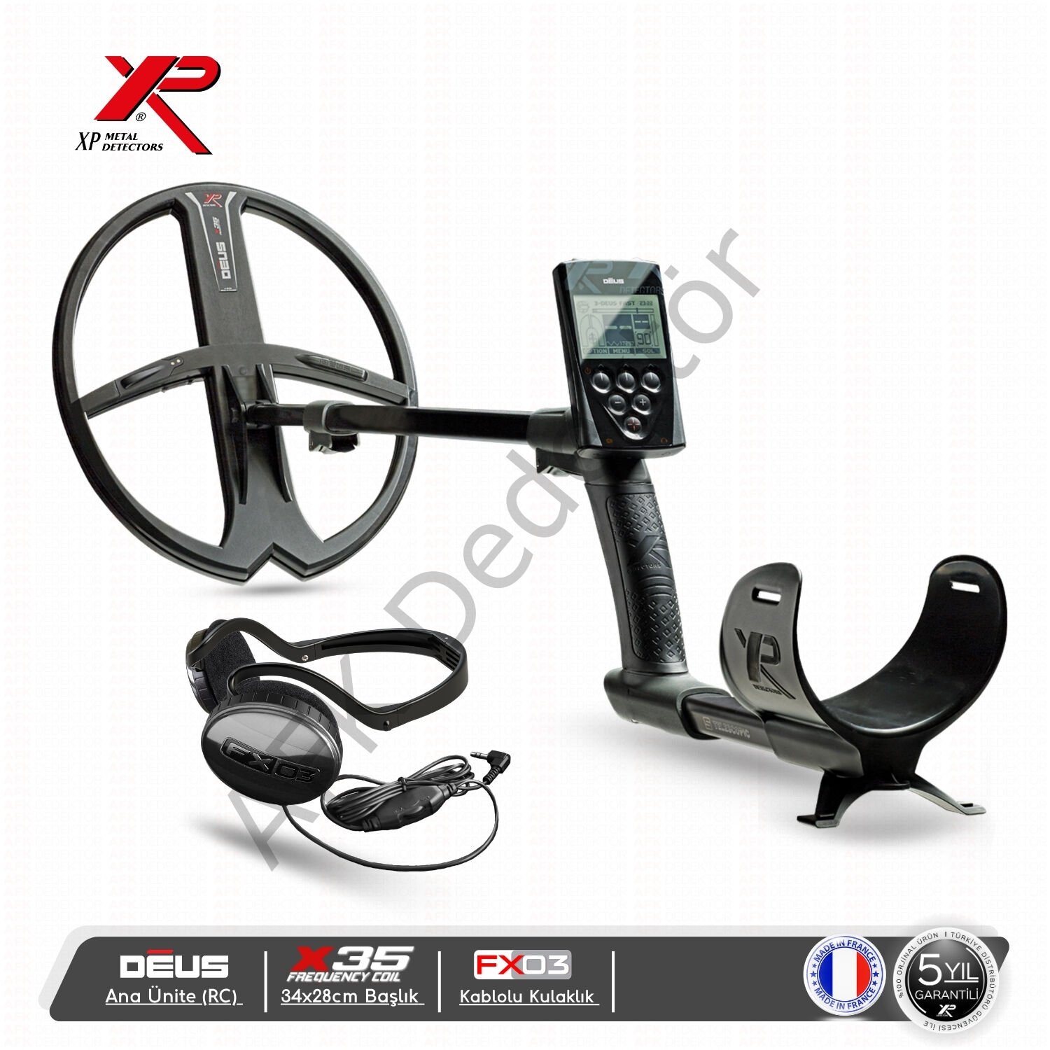 XP DEUS RC Ana Üniteli 34x28 cm X35 Başlıklı FX03 Kablolu Kulaklıklı Metal Dedektörü