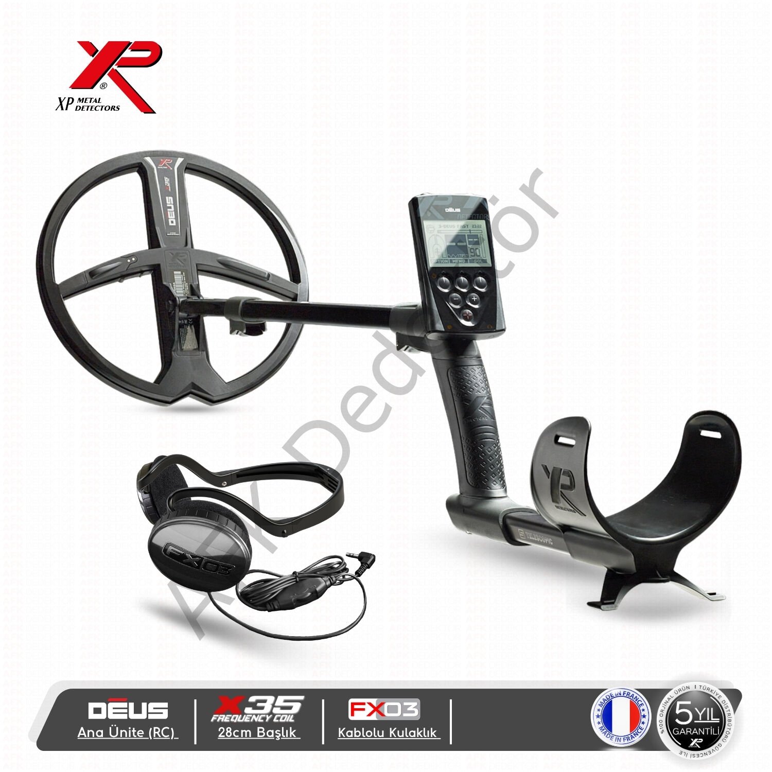 XP DEUS RC Ana Üniteli 28 cm X35 Başlıklı FX03 Kablolu Kulaklıklı Metal Dedektörü