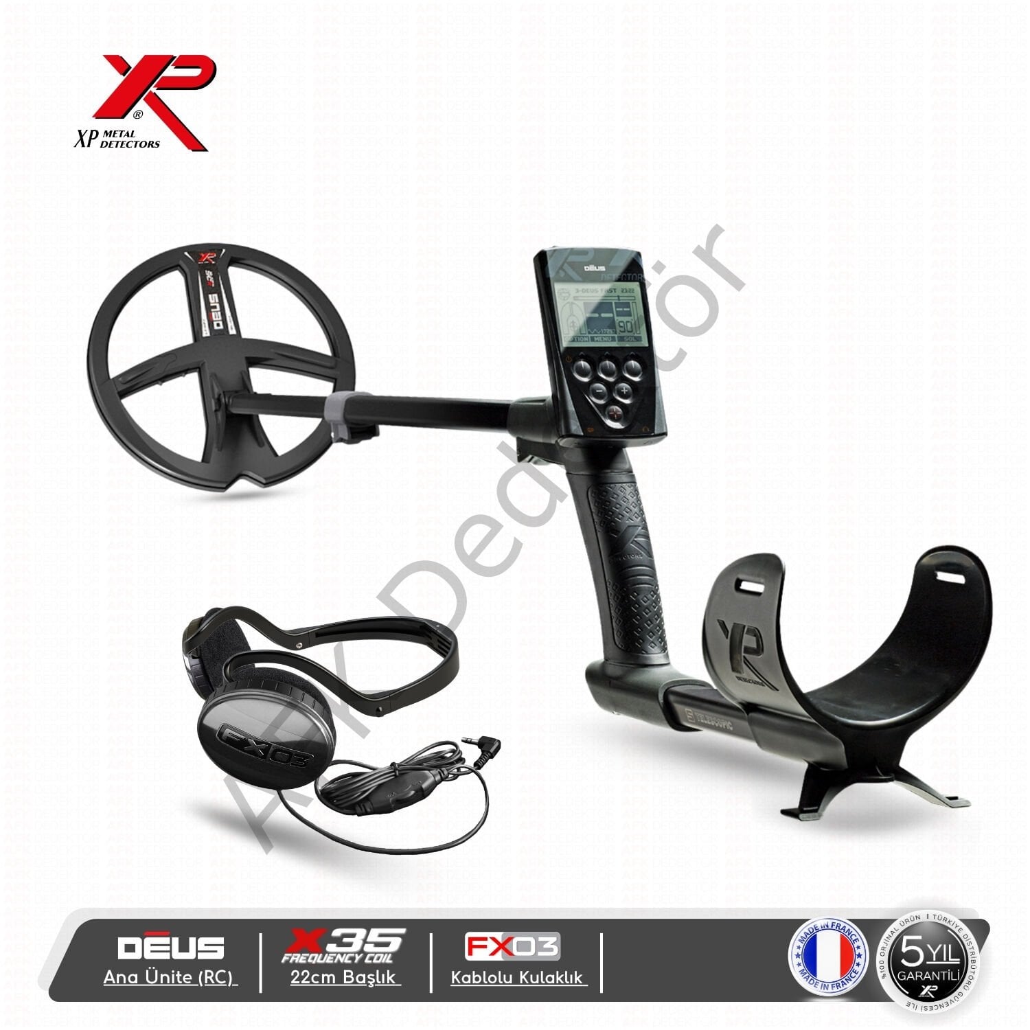XP DEUS RC Ana Üniteli 22 cm X35 Başlıklı FX03 Kablolu Kulaklıklı Metal Dedektörü