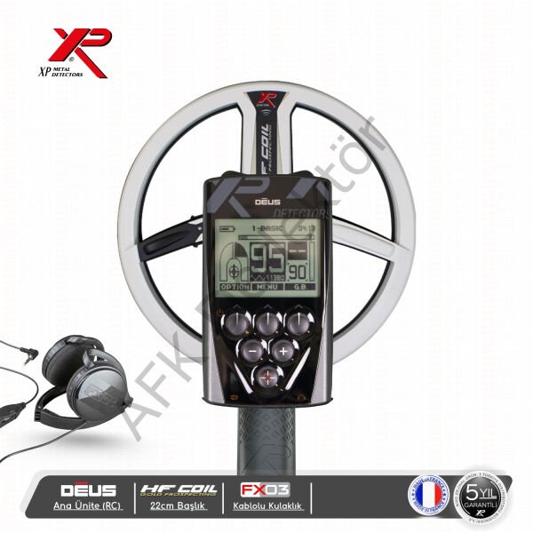 XP DEUS RC Ana Üniteli 22 cm HF Başlıklı FX03 Kablolu Kulaklıklı Metal Dedektörü