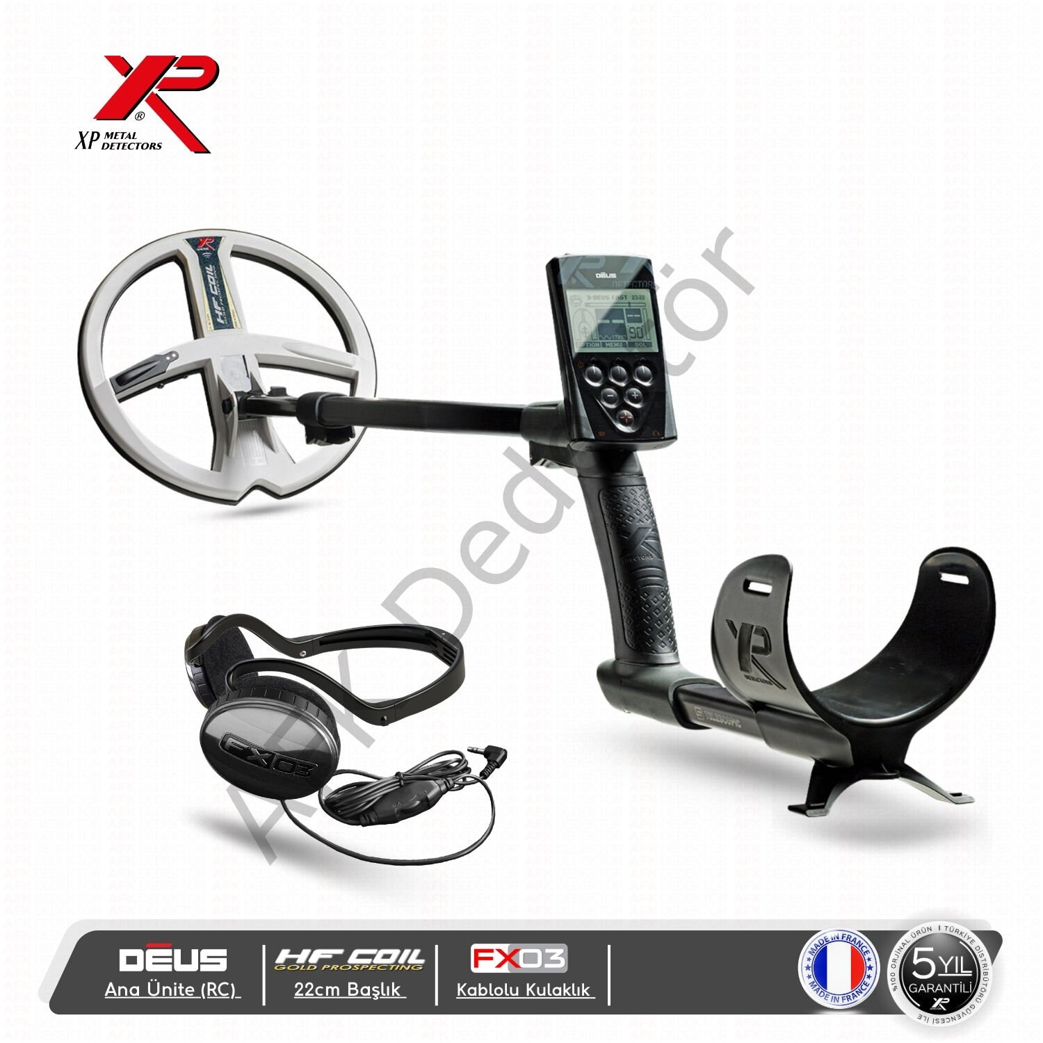 XP DEUS RC Ana Üniteli 22 cm HF Başlıklı FX03 Kablolu Kulaklıklı Metal Dedektörü