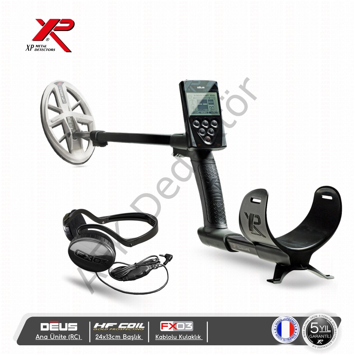 XP DEUS RC ana üniteli 24x13 cm HF başlıklı FX03 kablolu kulaklıklı metal dedektörü