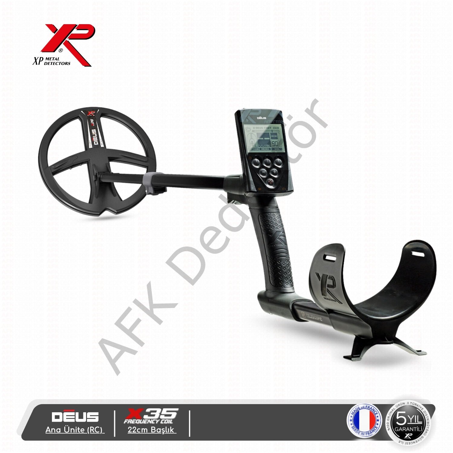 XP DEUS RC ana üniteli 22 cm X35 başlıklı profesyonel metal dedektörü