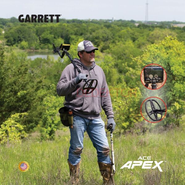 Garrett ACE Apex Multi-Frequency 22X28cm Raider Başlıklı Metal Dedektörü