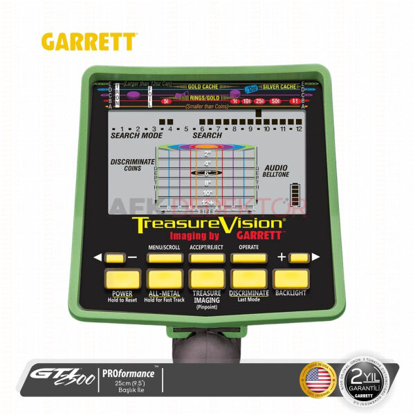 Garrett GTI 2500 Dedektör 9.5'' PROformance Imaging Başlıklı