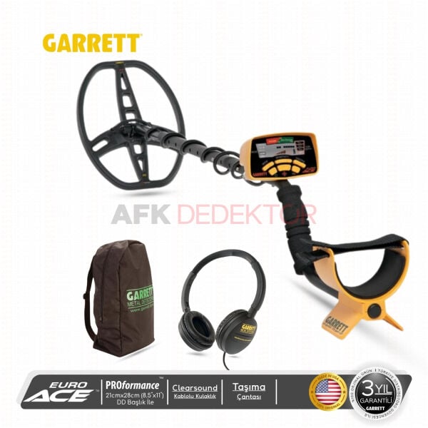 Garrett Euro ACE Metal Dedektörü 21 x 28 cm DD Başlıklı